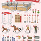 Horse Stable Playset, Horse Toys Set for Girls and Boys with Rider, Farm Animal Figurines Barn Toys, Pretend Play for Kids 3-5 6 7 8-10 Birthday Gifts