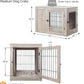 unipaws 36 Inch Furniture Style Dog Crate for Medium Dogs, Indoor Puppy Kennel with Door, Modern Decorative Wood Wire Pet Cage, Pretty Cute End Side Table Nightstand, Weathered Grey