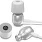 LUDOS Clamor Wired Earbuds in-Ear Headphones, 5 Years Warranty, Earphones with Microphone, Noise Isolating Ear Buds, Memory Foam for iPhone, Samsung, School Students, Kids, Women, Small Ears - White