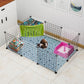 RIOUSSI Guinea Pig Hideout Hideaway Corner Fleece Toys Cage Accessories with Reversible Sides, Geo/Gray-Green