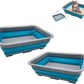 Fhiny 2PCS Open Cat Litter Box, Kitten Potty Pan Semi-Enclosed Foldable Waterproof Travel Toilet Low Entrance for Indoor Cats Small Pet Kitty Rabbit Supplies Easy to Clean and Assemble