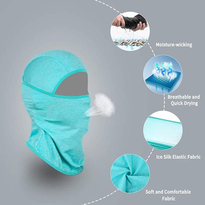 Achiou Balaclava Face Mask, Ski Mask for Men Women Football, Lightweight Sheisty, Ninja Shiesty Sun Hood UV Protector Cycling