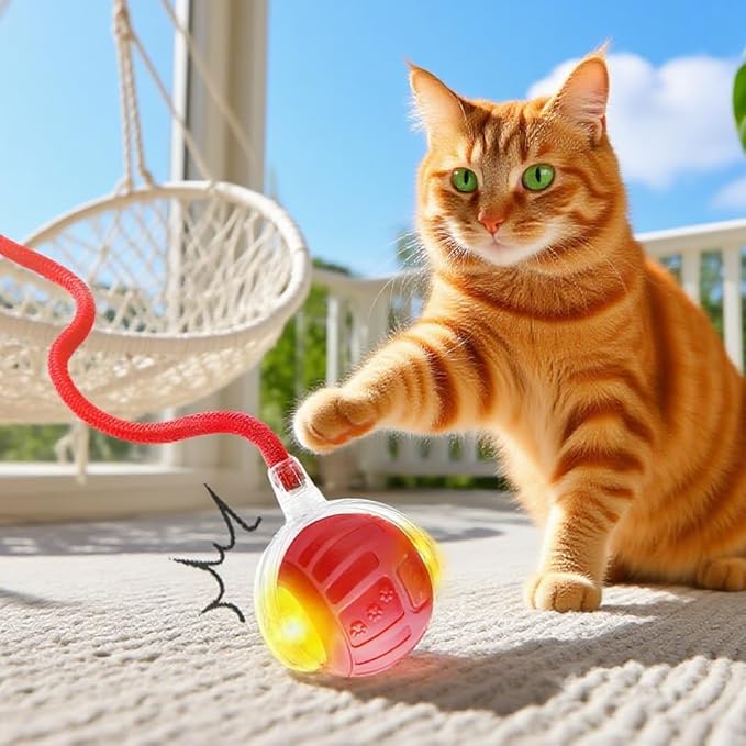 2026 New Interactive Pet Toy Ball, Smart Interactive Toy Ball for Cats & Dogs, Electric Rolling Pet Toy Ball, Rechargeable Interactive Cat Toys for Bored Indoor Cats Kittens to Keep Busy (Gray)