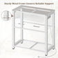 20-29 Gallon Aquarium Stand with Stable Metal Frame & Power Outlet, Heavy-Duty Fish Tank Stand with Waterproof Mat, 550LBS Capacity Storage Cabinet, White+Brown