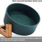 Petygooing Ceramic Dog Cat Bowl Set with Stand,Medium Dog Bowls,Pet Food and Water Dish, Anti -Slip Set of 2 Cat Bowls-Pet Food Bowl- Pet Dish Small Medium Size Pet (28 OZ /3.6 Cups) Green