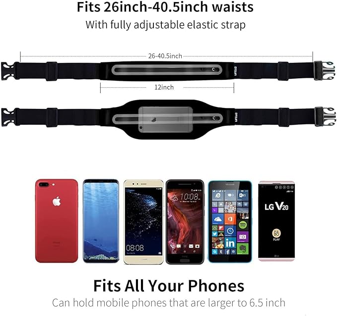 Running Belt Fanny Pack, Running Waist Pack for Women & Men USA Patented Hands-Free Reflective Runner Pouch Belt Fitness Workout Bag No-Bounce Adjustable Sport Travel Fanny Pack Cell