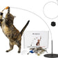 Interactive Bird Simulation Cat Toy Set, Interactive Cat Toy for Indoor Cats, Cat Feather Toy, Suction Cup, Weighted Base, 5 Replacement Birds, Feathers & Bells, Realistic Bird Impression