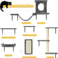 NUNU LAB Wall Mounted Cat Furniture, 6 Pcs Cat Wall Shelves with Condo House, Bridge, Steps, Scratcher, Hammock, Indoor Safe & Stable Furniture for Kittens Play, Dark Gray