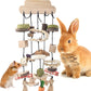 Bissap Rabbit Chew Toy, Bunny Cage Hanging Chew Toys and Treats Wooden with Snacks for Guinea Pigs Chinchillas Hamsters Rats and Other Small Pets Teeth Grinding