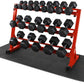 WF Athletic Supply Rubber Coated Hex Dumbbell Set, Multiple Choices Available - Dumbbells with Rack Stand and Mat, or Dumbbells Only (200/550/1200/2100/3000 LB)