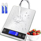 ''Cooking Master' 22lb Digital Kitchen Scale,Food Scale Measures in Grams and Ounces for Weight Cooking Baking,1g/0.1oz Precise Graduation,Stainless Steel and Tempered Glass