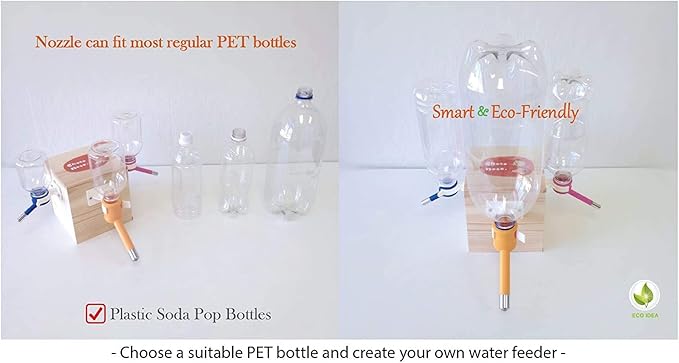 Choco Nose Patented No-Drip Water Bottle/Feeder for Puppies/Toy-Small Breed Dogs/Rabbits/Cats/Chinchillas and Other Small Pets and Animals - for Cages or Crates 10.2 oz. Nozzle 13mm, Aqua (C528)