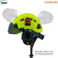 LOHASPRO Arborist Forestry Helmet Safety Hard Hat with Visor and Ear Muffs for Tree Service Logging Cutting Wood Chainsaw Helmet Garden Work Trimming Mowing(P91 Lime+Smoked Visor+Earmuff)