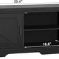 2-Tier Storage Bench, Shoe Bench with Padded Seat Cushion, Entryway Bench with 2 Barn Doors, Adjustable Shelf, 13.8" D x 39.4" W x 17.7" H, for Entryway, Living Room, Bedroom, Black