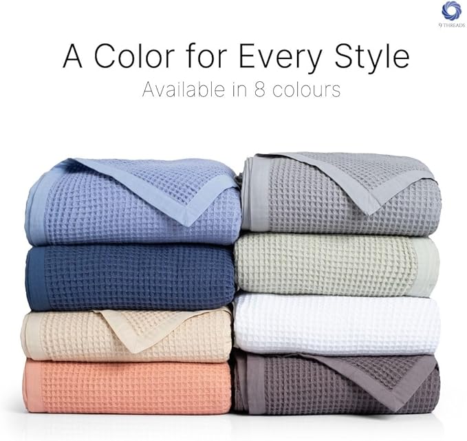 GOTS Certified Organic Cotton Waffle Weave Blanket, Twin Bed Size, 66"X90"Cozy Throw Blanket for Couch, Modern Home Decor, Throw Blankets,Waffle Blanket & Soft Bed Blankets -Charcoal Grey