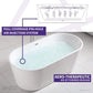 ANZZI 67" Freestanding Air Jetted Whirlpool Bathtub - White Acrylic Soaking Tub with LED Lights & Touch Controls | FT-AZ067