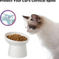 4 Pcs Small Ceramic Raised Cat Bowls, Tilted Elevated Food or Water Bowls, Stress Free, Backflow Prevention, Dishwasher and Microwave Safe, Lead & Cadmium Free(4pc White)