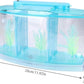 Betta Fish Tank, Adjustable Light Isolation Acrylic Small Aquarium with LED Light, Small Fish Tank Starter Kit, Beta Fish Tank with Water Change Valve for Office Home Room Decor (Blue)