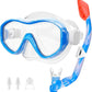 GoseWave Snorkeling Gear for Kids, Kids Snorkel Set for Ages 5-15, Anti-Fog Diving Mask and Dry Top Snorkel Set, Unisex Swimming Goggles with Nose Cover