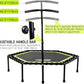 ONETWOFIT 48" Silent Mini Trampoline with Adjustable Handle Bar Fitness Trampoline Bungee Rebounder Jumping Cardio Trainer Workout for Adults