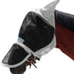 Luminous Horse Fly Mask with Long Nose, Ears, Full Face & Eye Protection - Full Mesh, Detachable Nose Cover, Fleece Padded Edging, Hook-and-Loop Straps with Webbing, Hanging Straps Grey