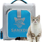 Expandable Pet Backpack, Cat Backpack with Breathable Mesh, Collapsible Soft Cat Travel Bag for Outdoor Hiking, Large Space Dog Backpack(Blue)