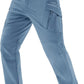 TACVASEN Men's Winter Pants 9 Pockets Fleece Snow Hiking Pants Water-Resistant Warm Softshell Thick Tactical Pants