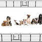 BestPet Dog Playpen Indoor 24 inch 32 Panels Metal Dog Pen Pet Dog Fence Outdoor Exercise Pen with Doors,Pet Puppy Playpen for RV Camping Yard, Black