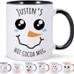 Custom Christmas Mugs Personalized Hot Cocoa Mug for Kids Snowman Hot Chocolate Mug Customized Winter Holiday Mugs 11 oz Christmas Ceramic Mug Xmas Gifts for Boys Girls Family Christmas Decorations