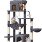 Taoqimiao 83In Heavy Duty Cat Tree, Suitable 20lb+ Large Cats, XXL-Cat Tower for Indoor Cats Large Adult, 2 Luxurious Cat Cando with 8 Scratching Posts,Oversized Metal Hammocks,Smoky Gray MS032G