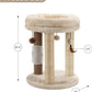 MECOOL 4in1 Small Cat Tree,Scratching Post with Tower Soft Bed, Sisal Carpet Jute Posts with Three Hanging Ball Toys and Massage Brush for Indoor Cats and Kittens