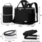 BAGLHER Dog Travel Bag Backpack Pet Supplies Backpack Pet Accessories Storage Bag 5-Piece Set with Shoulder Strap 2 Lined Pet Food Containers 4 Foldable Feeding Bowls Essential Kit for Pet Travel