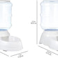Amazon Basics Automatic Dog Cat Water Dispenser Gravity Feeder Set, Pack of 2, Small, 6-Pound Food Capacity, 1-Gallon, Gray
