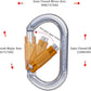 Auto Locking Rock Climbing Carabiner Clips, Heavy Duty Asymmetrical Carabiner Connector Used for Rappelling Rescue Outdoor Climbing, Mountaineer, Hammock, Camping