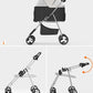 Pet Stroller with 4 Wheels for Small/Medium Pets,Travel Foldable Detachable Carrier for Dog Cat Cage Jogger Stroller, Rear Wheel Breaks, Storage Basket, Visible Mesh Weather Cover (Black)