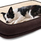 Orthopedic Dog Bed for Large Size Dog Washable Cover, Egg Crate Foam Cat Bed for Senior Cat,Oval Kennel Bed, Pet Couch Bed with Four Sided Bolster, Removable Washable Cover Non-Slip Bottom, Brown