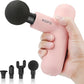 Mini Massage Gun, SK6 Fascial Gun Portable Deep Tissue Percussion Muscle Back Head Massager for Pain Relief with 4 Massage Heads 4 Speed High-Intensity Vibration Rechargeable (Pink)