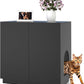 Large/Tall Litter Box Enclosure, Modern Wooden Litter Box Furniture for XL Litterbox with Hidden Storage as Sideboard Cabinet (Black)