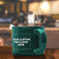 DISCOUNT PROMOS Custom Ceramic Campfire Coffee Mugs 13 oz. Set of 1, Personalized Bulk Pack - Perfect for Tea, Espresso, Cappuccino, Hot Cocoa - Green