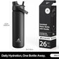 26 oz Insulated Water Bottle with 2-in-1 Straw and Spout Lid, Glow-in-the-Dark, 24H Cold, Leakproof, Fits in Car Cup Holder, Stainless Steel for Sports, Travel, and School (Twinkling Galaxy)