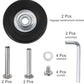 uxcell Replacement Luggage Wheels 43x18mm Suitcase Wheel Repair Kits Include 2 PU Bearing Wheels & Washers, Wrenches & Axle Screw for Trolley Bag, Inline Skate and Caster Board