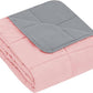 yescool Weighted Blanket (10 lbs, 41" x 60", Pink Grey) Cooling Heavy Blanket for Sleeping Perfect for 90-110 lbs, Breathable Blanket with Premium Glass Bead, Machine Washable