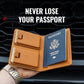 Kings Loot Passport Holder Wallet | RFID Blocking Leather Travel Wallet with Built-in Airtag Holder | Holds 1-6 Cards & Passport | Easy Pull Tab | Travel Wallets (Truffle)