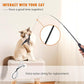 Retractable Cat Wand Toys - Interactive Feather Wand with Bell for Indoor/Outdoor Cats, 8 Pack