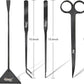 hygger Long Stainless Steel Premium Aquarium Tools, 4 PCS Aquatic Plant Tweezers Scissors Spatula Kits Comes with 1 Cleaning Cloth, for Fish Tank Starters