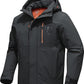 Men's Winter Jacket Waterproof Ski Snow Coat Windproof Snowboard Hooded Raincoats with Warm Graphene lining