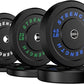 Premium Color-Coded Rubber Bumper Plates Set - 2 Inch Olympic Weight Plates for Home Gym Cross and Strength Training