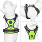 PHOEPET Reflective Dog Harness No Pull Large Breed Vest with 2 Metal Leash Attachment Hooks(L, Green)