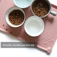 Hoki Found L Silicone Non Slip Pet Food Mats - Placemat for Dog Cat - Waterproof Dog Cat Food Mats - Carpet Friendly - Neutral Pink