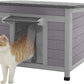 Aivituvin Cat House Waterproof Feral Kitty Shelter Outdoor Indoor Rabbit Hutch for Bunnies,Cats,Dogs and Other Small Animals,Asphalt Roof